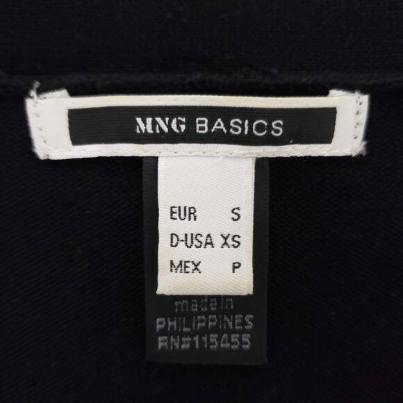 Mango MNG Basics Cardigan Sweater Women S / XS Black Long Sleeve Button V-Neck - Picture 12 of 12